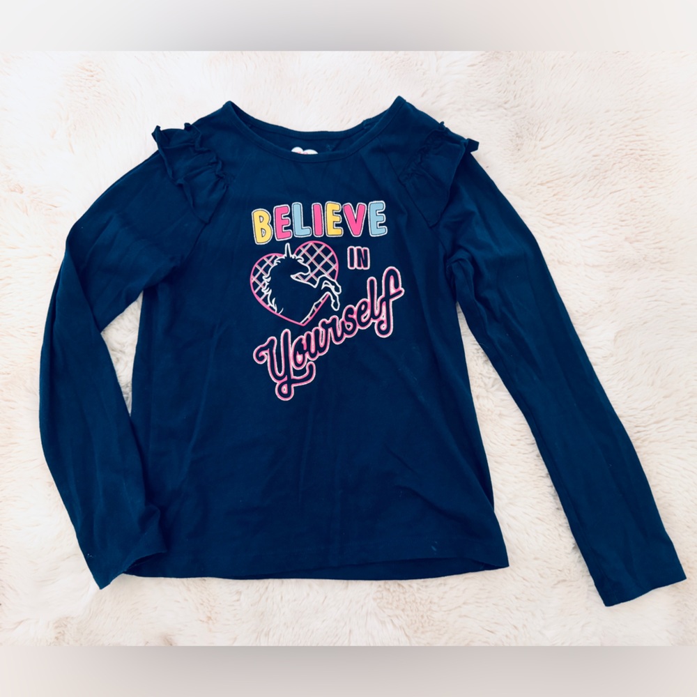 Navy Blue 'Believe in Yourself' Long Sleeve Shirt